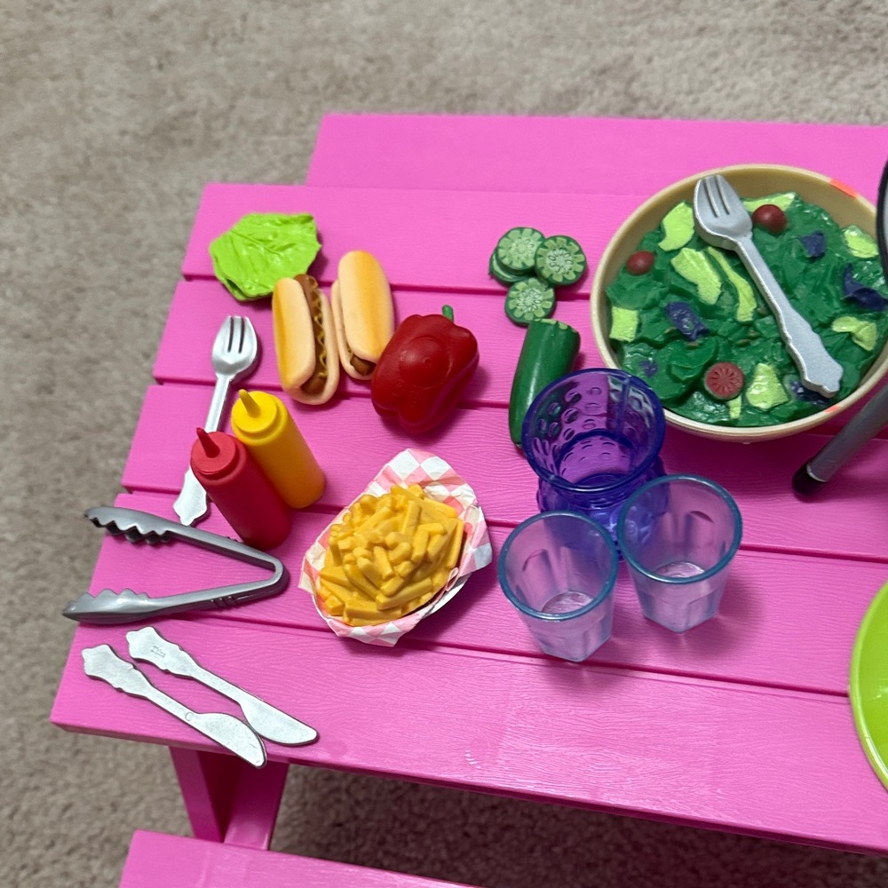 Our Generation Picnic Playset with Pink Table for 18” Dolls - Picture 4 of 10